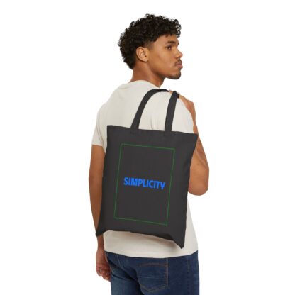 Minimalist Cotton Tote Bag with 'Simplicity' Text - Eco-Friendly Reusable Shopping Bag - Image 3