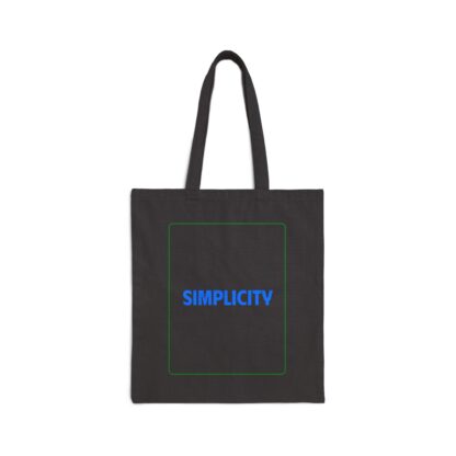 Minimalist Cotton Tote Bag with 'Simplicity' Text - Eco-Friendly Reusable Shopping Bag